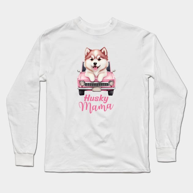 Husky mama Long Sleeve T-Shirt by Yula Creative